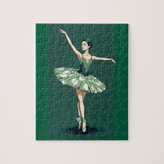 Graceful Ballerina Puzzle - Elegant Dancer on Gree (Vertikal)