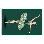 Graceful Ballerina Puzzle - Elegant Dancer on Gree Magnet (Horizontal)
