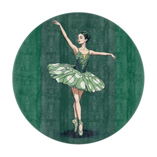 Graceful Ballerina Puzzle - Elegant Dancer on Gree Schneidebrett (Vorderseite)