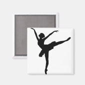 Graceful Ballerina Silhouette Magnet (Vorderseite/Rückseite)