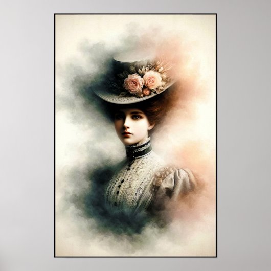 Graceful Beauty In Vintage Mist Poster (Vorne)