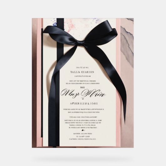 "Graceful Beginns: Ein eleganter Hochzeitsempfang" Acrylschild (Vorderseite)