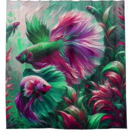 "Graceful Betta Fish Underwater Art" Duschvorhang