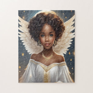 Graceful Black Engel mit Halo Puzzle