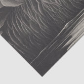 Graceful Black Swan in Ornithology Decoupage Style Seidenpapier (Detail)