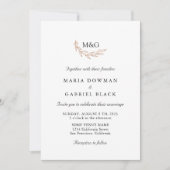 Graceful Blätter. Typografie einfach einheizen Einladung (Vorderseite)