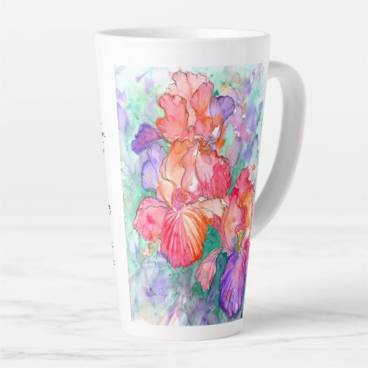 Graceful Blooms - Iris Blume Muttertaggedicht Milchtasse (Rechte Ecke)