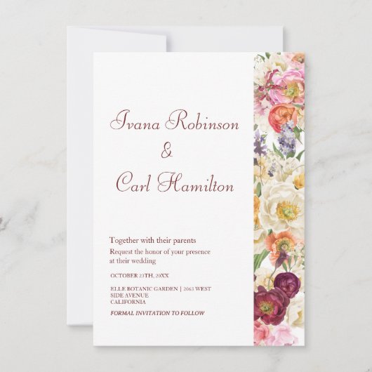 GRACEFUL Blooms Wedding Einladung 002 (Vorderseite)