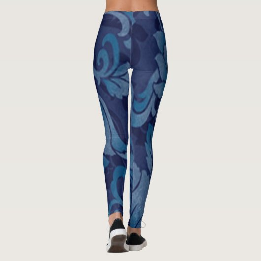 Graceful Blue Floral Leggings (Rückseite)
