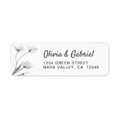 Graceful Blume Elegante Hochzeit Rücksendeadresse (Vorne)