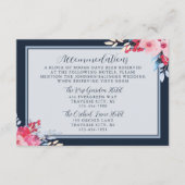 Graceful Blumenrosa und Dusty Blue Wedding Begleitkarte (Vorderseite)