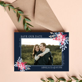 Graceful Blumenrosa und Dusty Blue Wedding Save The Date