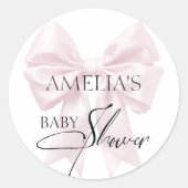 Graceful Blush Bow Runder Aufkleber (Vorderseite)