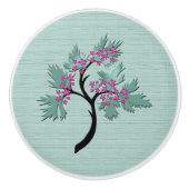 Graceful Blütenbaum Grün + Pflaumenknochen Keramik Keramikknauf (Vorderseite)