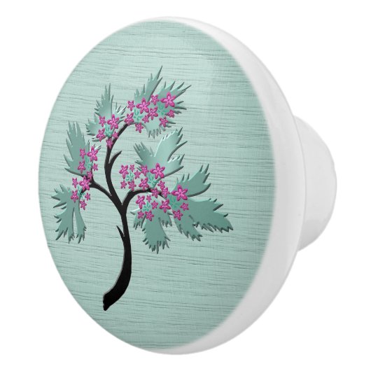 Graceful Blütenbaum Grün + Pflaumenknochen Keramik Keramikknauf (Rechts)