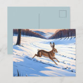 Graceful Bounds of Hare : Full of Winter Joy Postkarte (Vorne/Hinten)