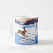 Graceful Bounds of Hare : Voll Winterfreude Kaffeetasse (Vorderseite Links)