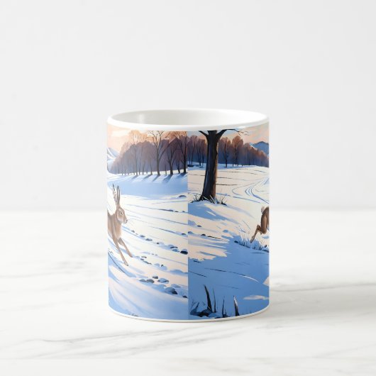 Graceful Bounds of Hare : Voll Winterfreude Kaffeetasse (Mittel)