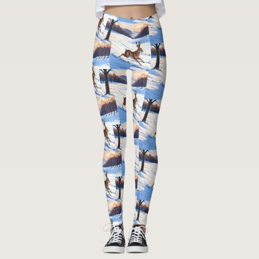 Graceful Bounds of Hare : Voll Winterfreude Leggings (Vorderseite)