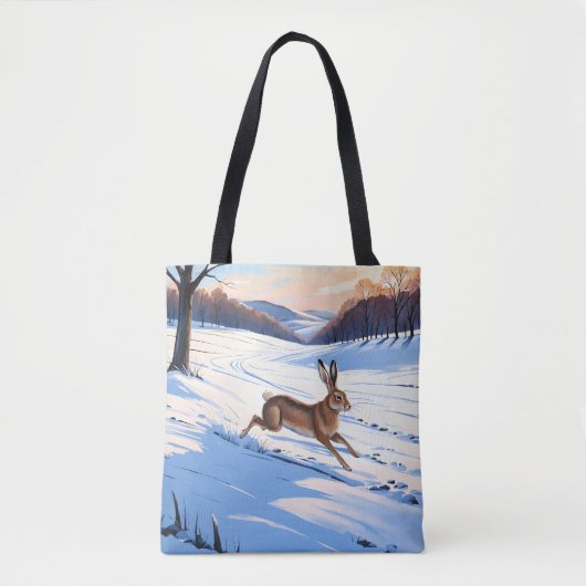 Graceful Bounds of Hare : Voll Winterfreude Tasche (Vorderseite)