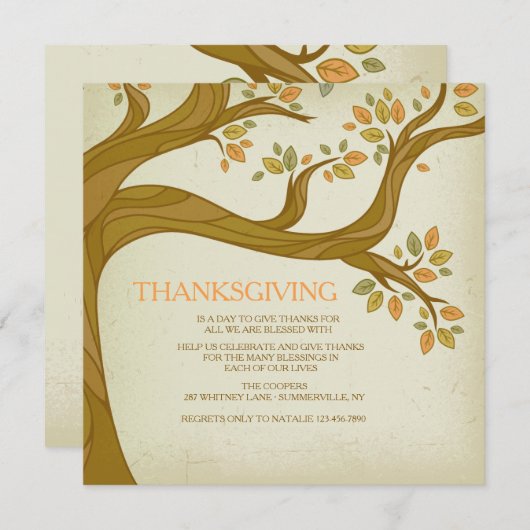 Graceful Branches fallen Einladung (Vorne/Hinten)