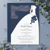 Graceful Bride Bridal Dusche Einladung Blue