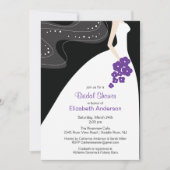 Graceful Bride Bridal Dusche Einladung Lila (Vorderseite)