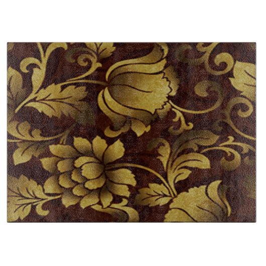 Graceful Brown Floral Cutting Board Schneidebrett (Vorderseite)