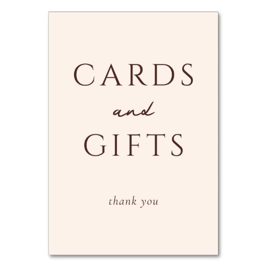 Graceful Brown Typography Thank You Tischnummer (Vorderseite)