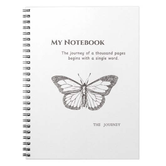 Graceful Butterfly Notebook for Daily Inspiration Notizblock (Vorderseite)