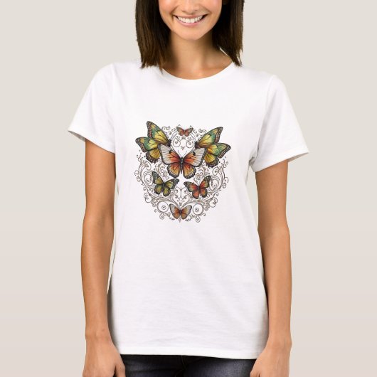 Graceful Butterfly Swirl T - Shirt (Vorderseite)