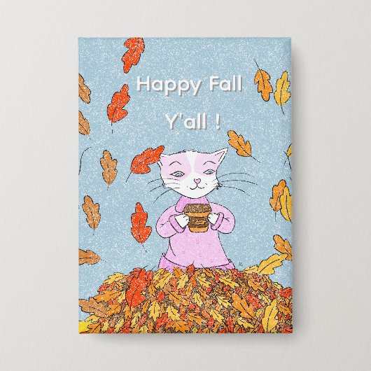 Graceful Cat Fall Collectible Pin Button  (Vorderseite)