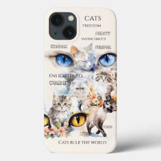 Graceful Cats Wasserfarben Art Typografie Case-Mate iPhone Hülle