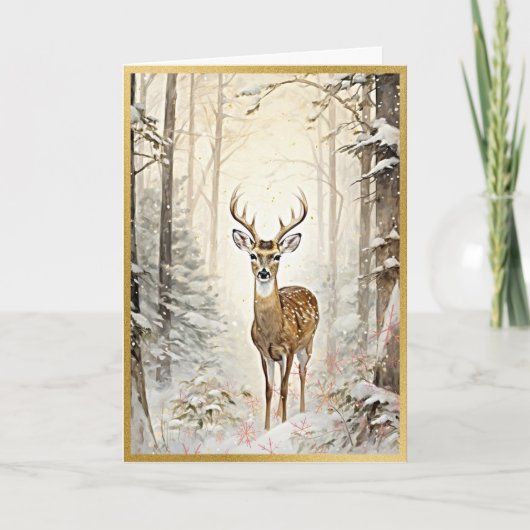 Graceful Christmas Deer Karte (Vorderseite)