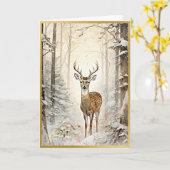 Graceful Christmas Deer Karte (Gelbe Blume)