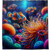 "Graceful Clownfish Coral Reef Art" Duschvorhang (Vorderseite)