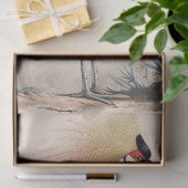 Graceful Crane Japanisch Inspiriert Decoupage Prin Seidenpapier (Geschenk)