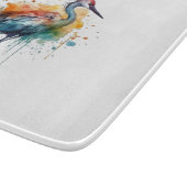 Graceful Crane: Wasserfarben Kunst Schneidebrett (Ecke)