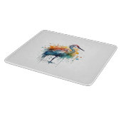 Graceful Crane: Wasserfarben Kunst Schneidebrett (Ecke)