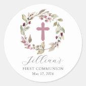 Graceful Cross First Runder Aufkleber (Vorderseite)