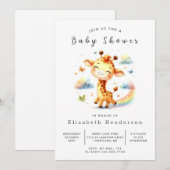 Graceful Custom Giraffe Baby Dusche Einladung (Vorne/Hinten)