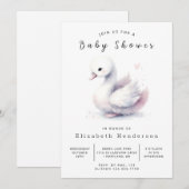 Graceful Custom Swan Baby Dusche Einladung (Vorne/Hinten)