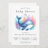 Graceful Custom Whale Baby Dusche Einladung (Vorne/Hinten)