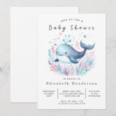 Graceful Custom Whale Baby Dusche Einladung (Vorne/Hinten)