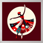 Graceful Dancer in geometrischer Bewegung Poster (Vorne)