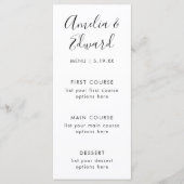 Graceful Delicate Lila Wedding Menu Card Menükarte (Vorderseite)