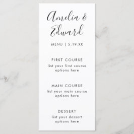 Graceful Delicate Lila Wedding Menu Card Menükarte