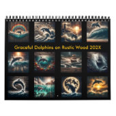 Graceful Delphine on Rustic Wood 2025 Kalender (Titelbild)