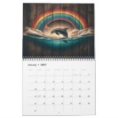 Graceful Delphine on Rustic Wood 2025 Kalender (Jan 2027)