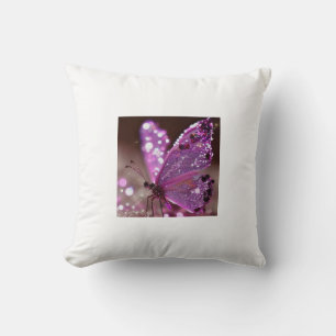 Graceful Dreams Die bezaubernde Lila Schmetterling Kissen